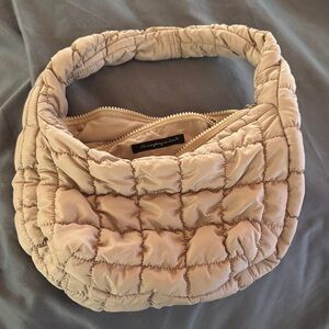Beige Quilted Shoulder Bag - (Unknown Brand)